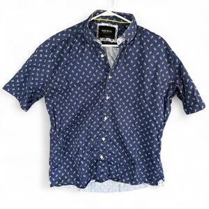 Maceoo Men’s Mentality Collection Einstein Bee Blue Polo Short Sleeve Short 5 XL